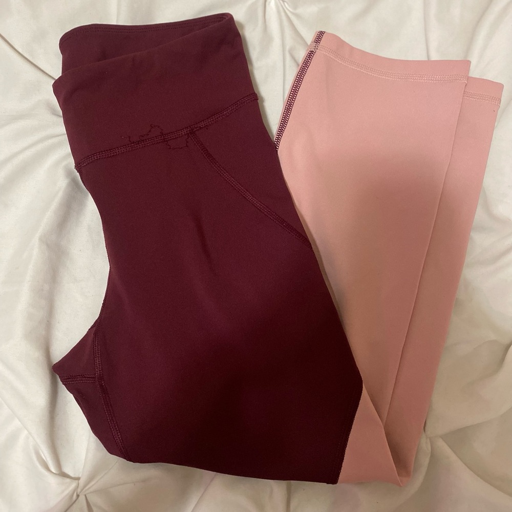 Cute burgundy and pink leggings